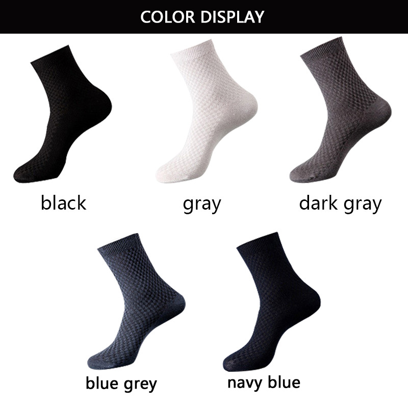 AliExpress High Quality 10 Pairs/lot Men Bamboo Fiber Socks Men Breathable Compression Long Socks Business Casual Male Large size 38-45, view 4