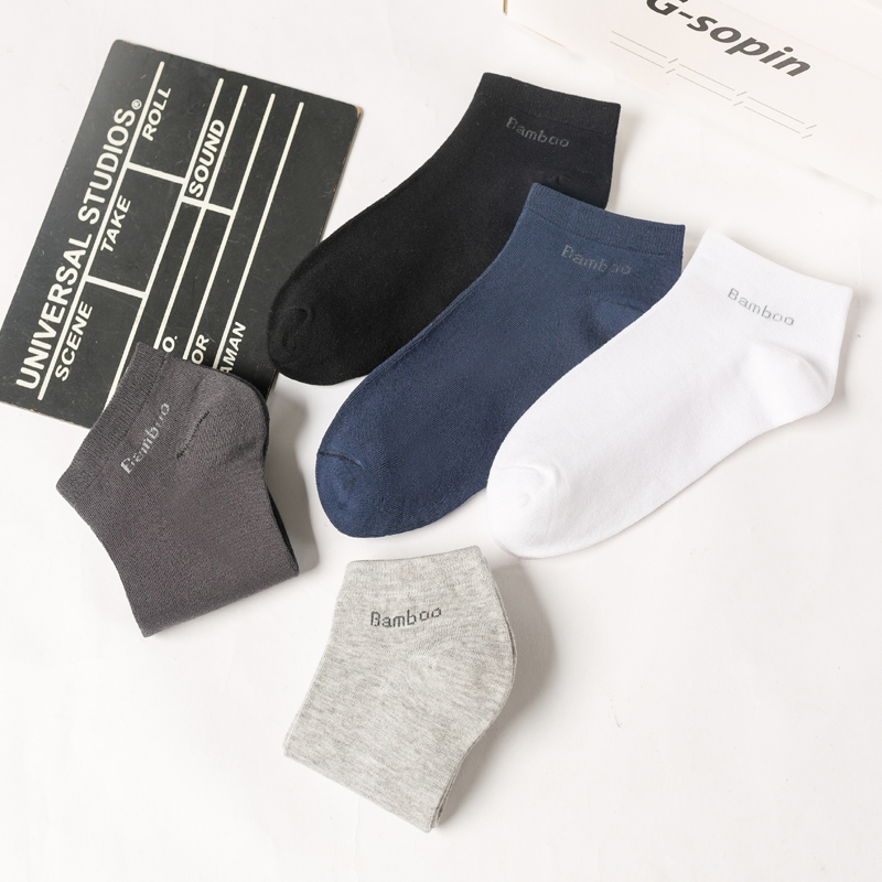 AliExpress High Quality 10Pairs/Lot Men's Bamboo Fiber Socks Short Casual Breatheable Anti-Bacterial Man Ankle Socks New black busines, view 6