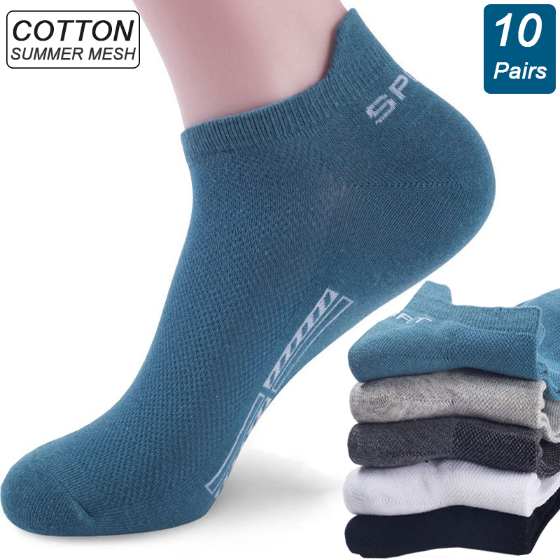 AliExpress High Quality 10Pairs Men Socks Combed cotton 100% Summer Sports Sock Plus Size EUR38-48