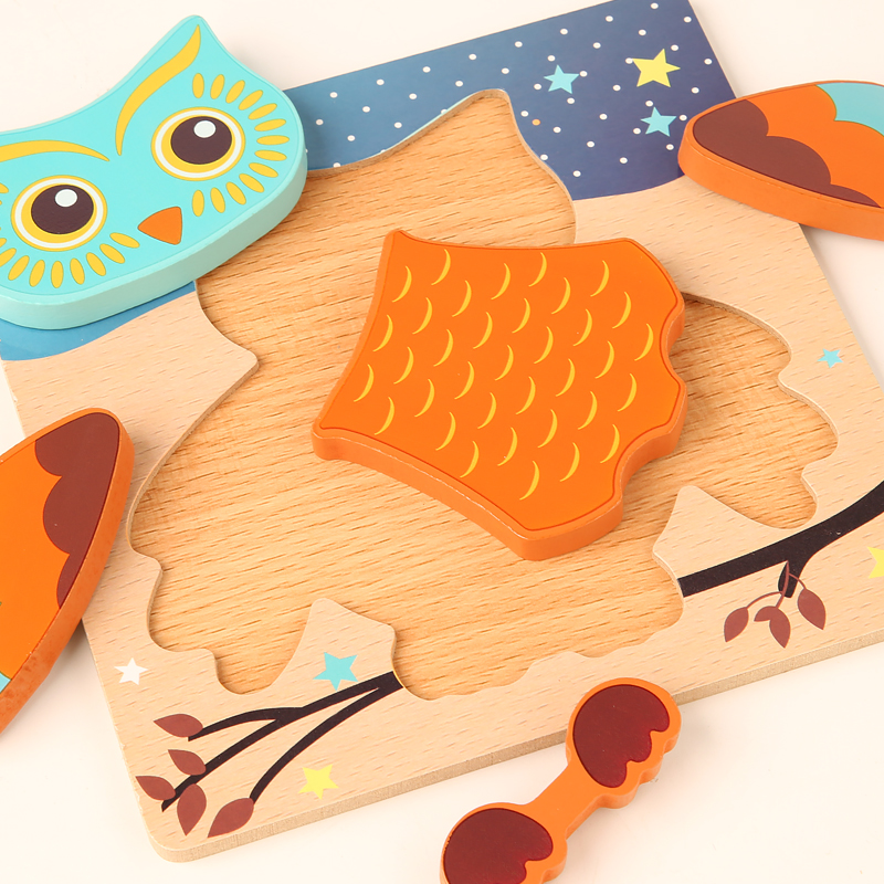 AliExpress High Quality 3D Wooden Puzzle Baby Cartoon Animal Traffic Jigsaw Early Learning Cognition Game Puzzle Toys for Children, view 3