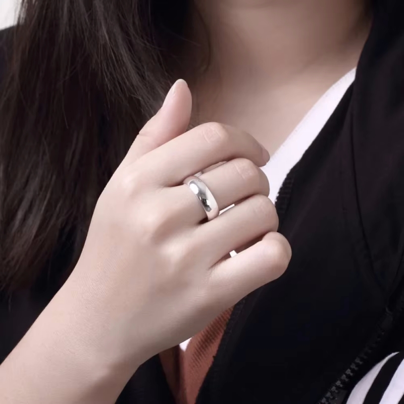 AliExpress Plain Round Circle 925 Silver Ring, view 5