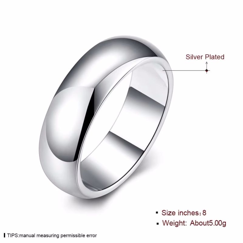 AliExpress Plain Round Circle 925 Silver Ring, view 6