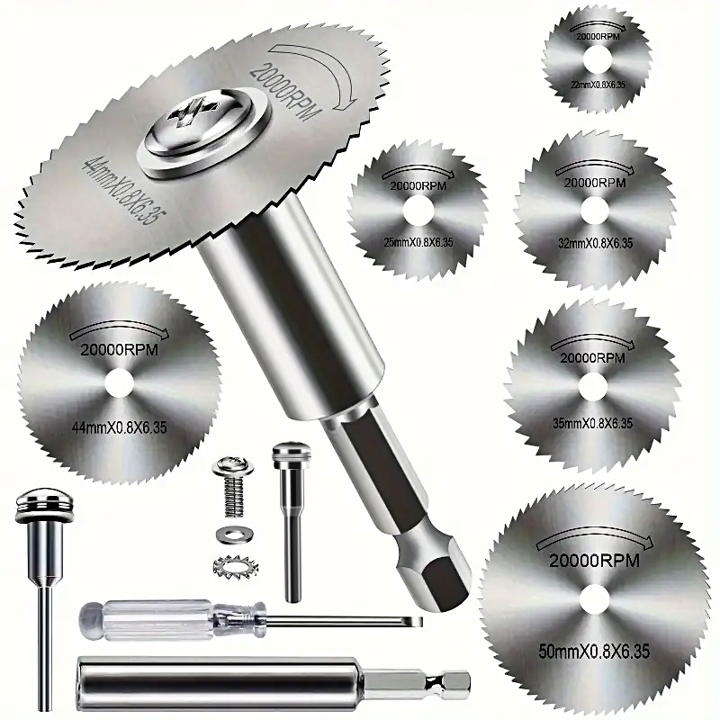 AliExpress High-Speed Steel Saw Blades 10PCS, 1/4" Hex Shank Universal Fit for Grinders, Metal/Wood/Plastic Cutting Discs, Durable Rotary T
