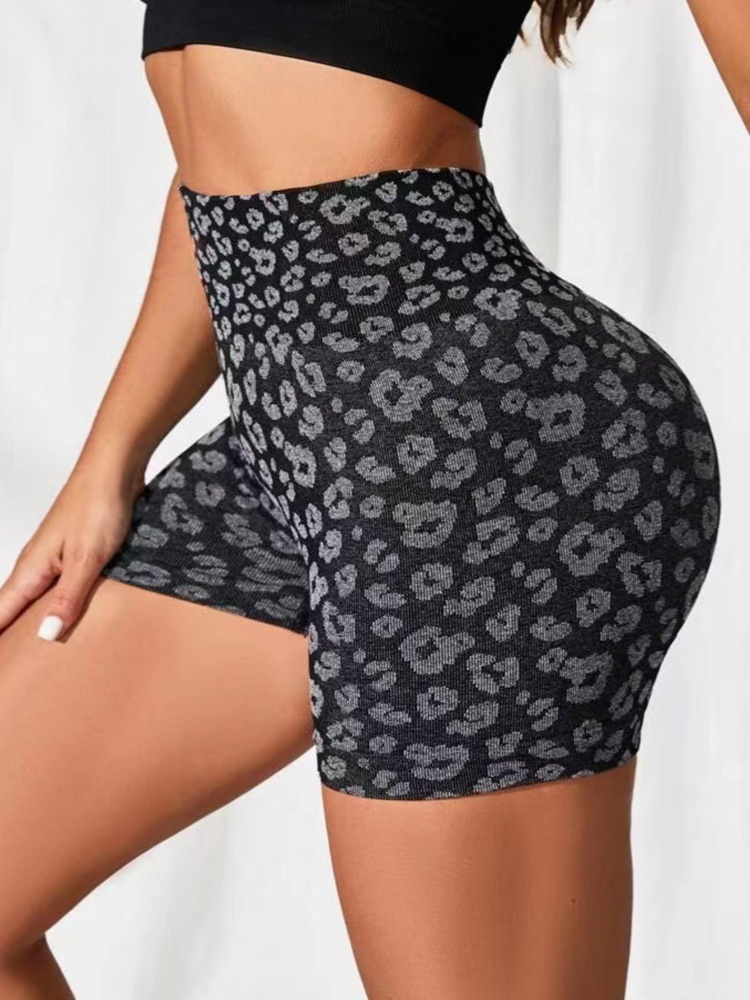 AliExpress High-Waist Quick-Dry Leopard Print Yoga Shorts, view 3