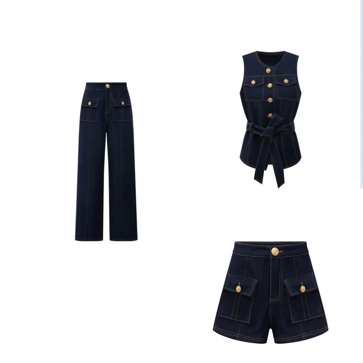 AliExpress High-waisted denim shorts Y2k American dark blue women's 2026 spring and summer fashion hip-hop goth casual slim shorts