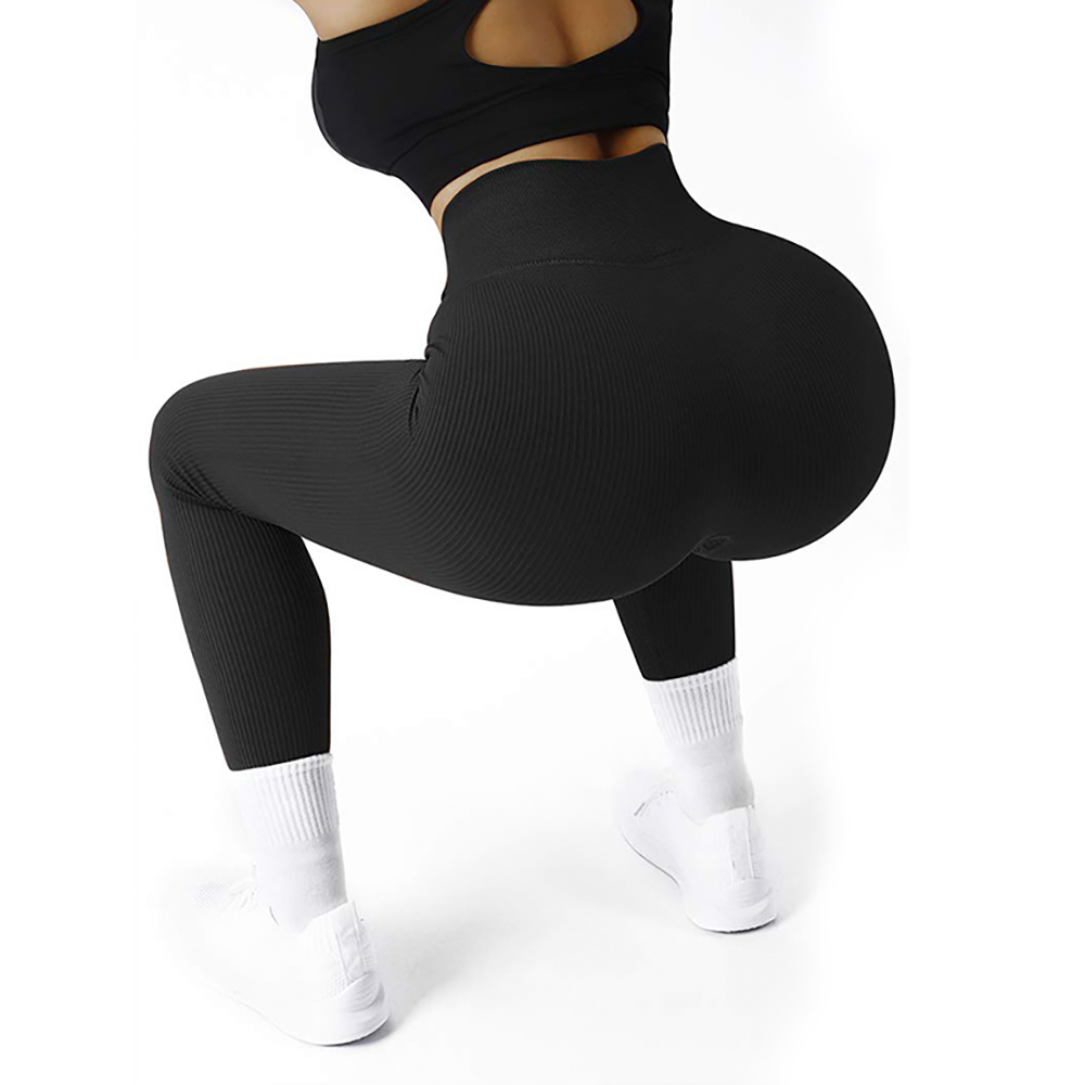 AliExpress High Waisted Seamless Yoga Leggings, Ribbed Sportswear Tights, Fitness Apparel for Women, Gym and Casual Wear For Fall & Winter, view 3