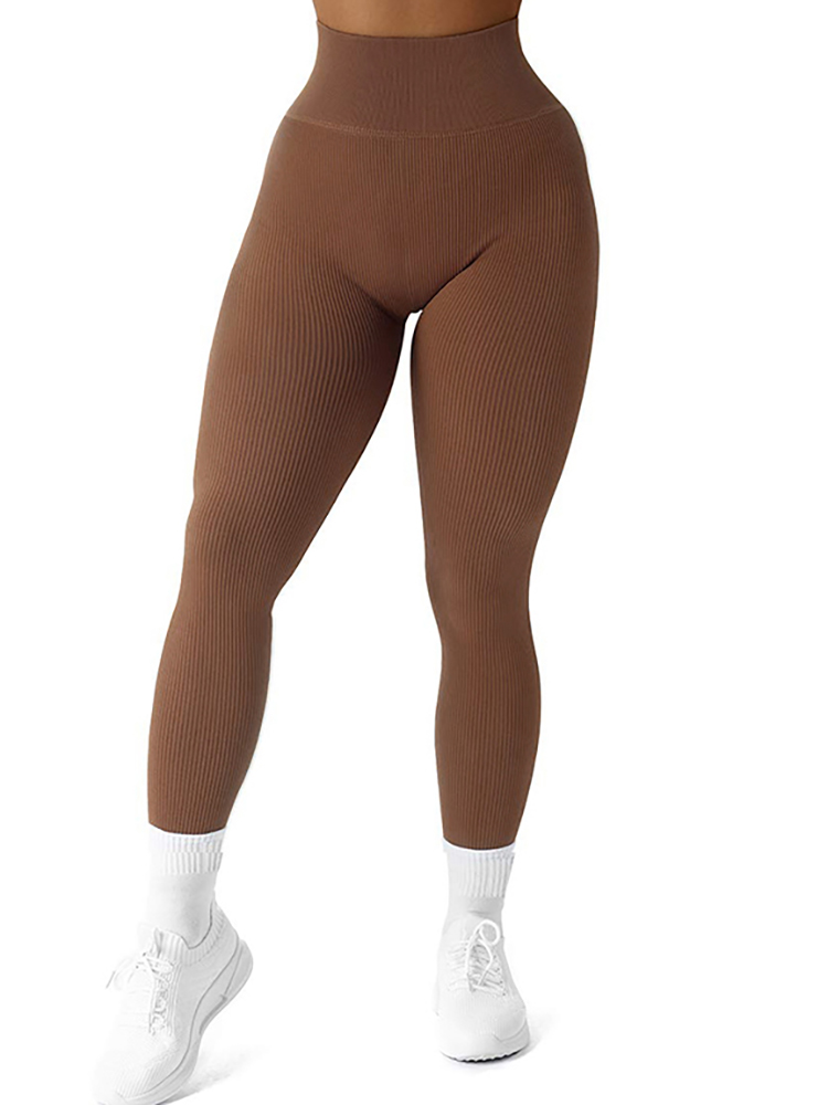 AliExpress High Waisted Seamless Yoga Leggings, Ribbed Sportswear Tights, Fitness Apparel for Women, Gym and Casual Wear For Fall & Winter, view 4