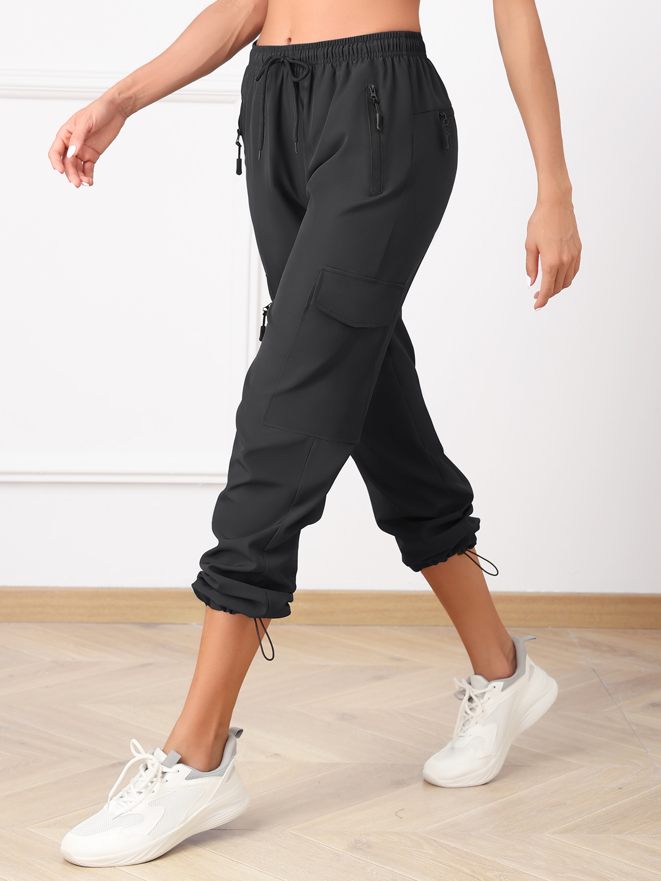 AliExpress Hiking Pants For Women Cargo Quick Dry Water Resistant Elastic Waist Zip Pockets, Travel Work Lightweight Running, view 4