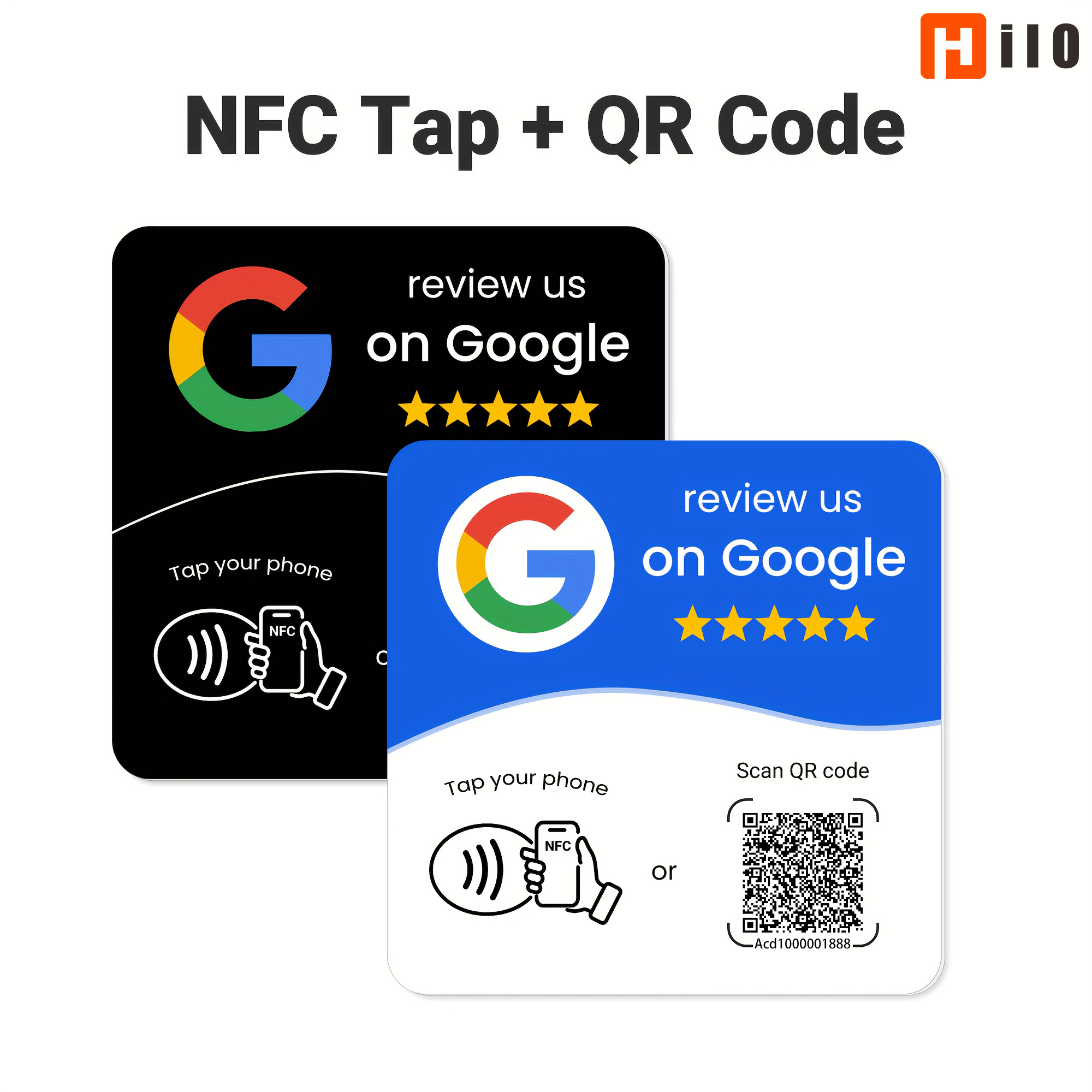 AliExpress Hilo Programmable NFC 215 Square for Google Review Card NFC Station Table 13.56Mhz QR Code Editable Standing Card
