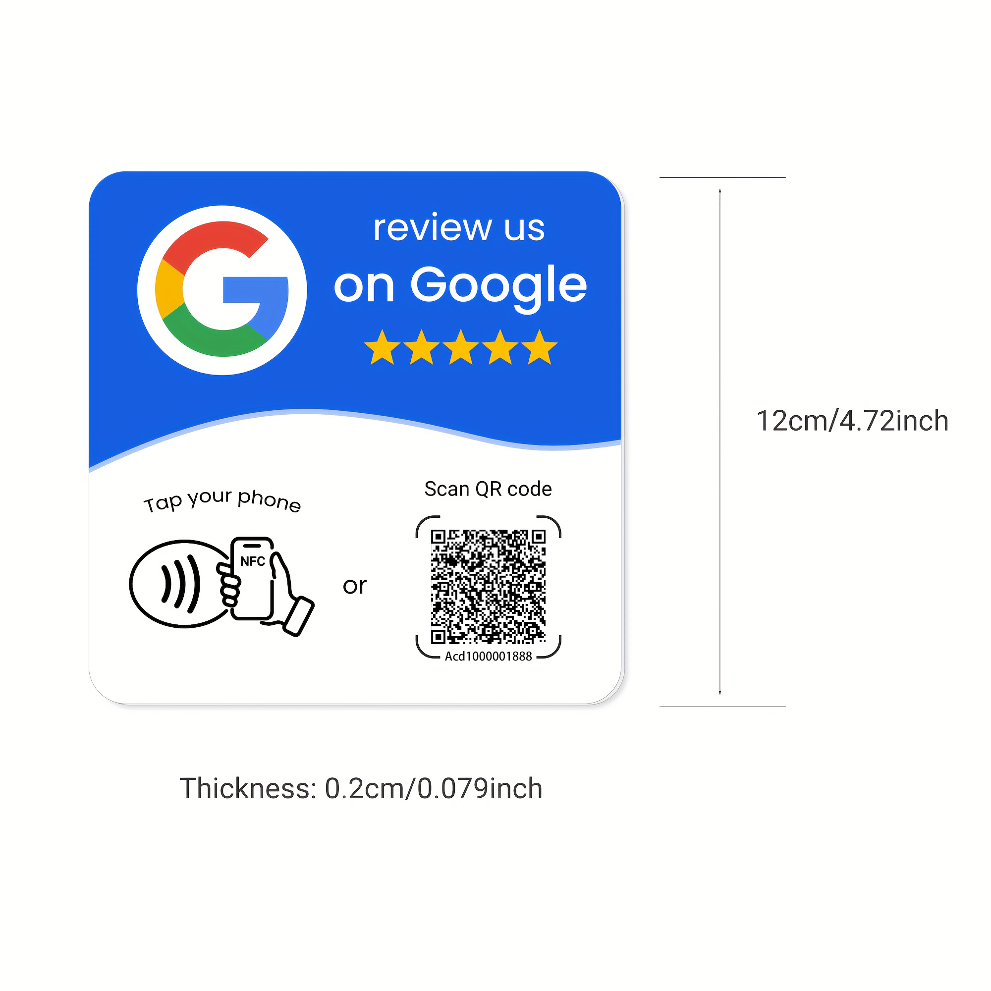 AliExpress Hilo Programmable NFC 215 Square for Google Review Card NFC Station Table 13.56Mhz QR Code Editable Standing Card, view 5