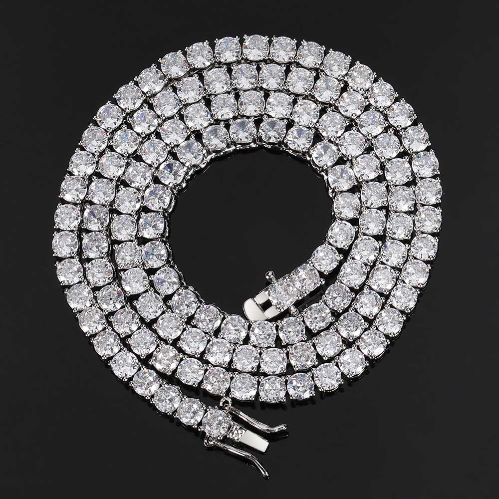 AliExpress Iced-Out CZ Tennis Chain Choker Necklace, view 3