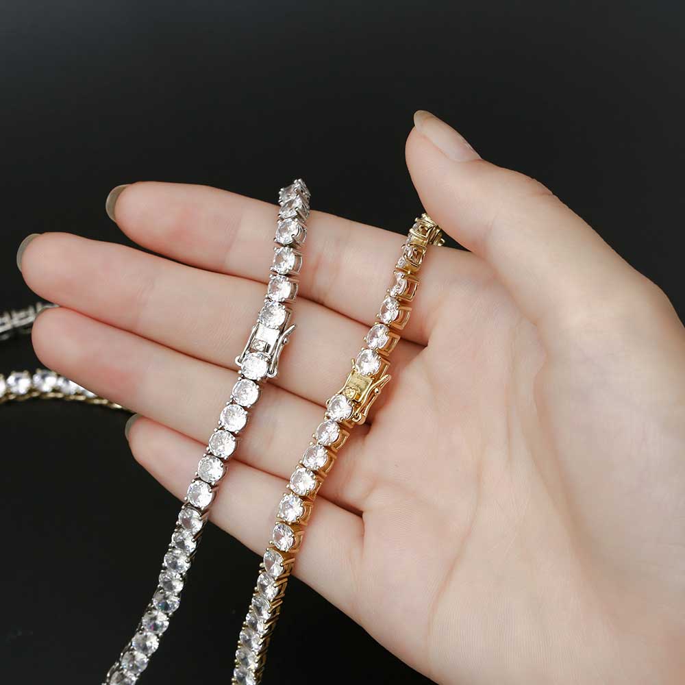 AliExpress Iced-Out CZ Tennis Chain Choker Necklace, view 6