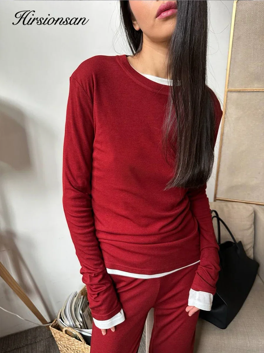 AliExpress Hirsionsan Modal Soft Loose Sets Women 2026 Casual Two Pieces Long Sleeve T Shirts and High Waist Dresses Outfits Tracksuit, view 4