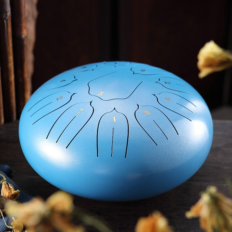 AliExpress Hluru Glucophone Steel Tongue Drum10 Inch 11 Notes Tank Drum Key Handpan with Carry Bag for Meditation Musical Instrument, view 3