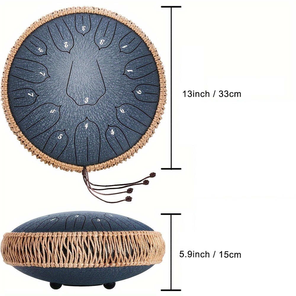AliExpress Hluru Music Drum 15 Notes Glucophone Steel Tongue Drum 13 Inch 15 Notes D Tone Ethereal Drum Percussion Musical Instruments, view 5