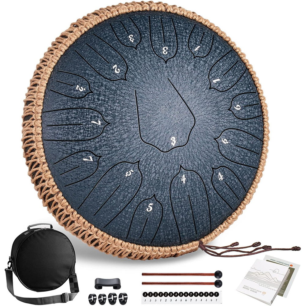 AliExpress Hluru Music Drum 15 Notes Glucophone Steel Tongue Drum 13 Inch 15 Notes D Tone Ethereal Drum Percussion Musical Instruments