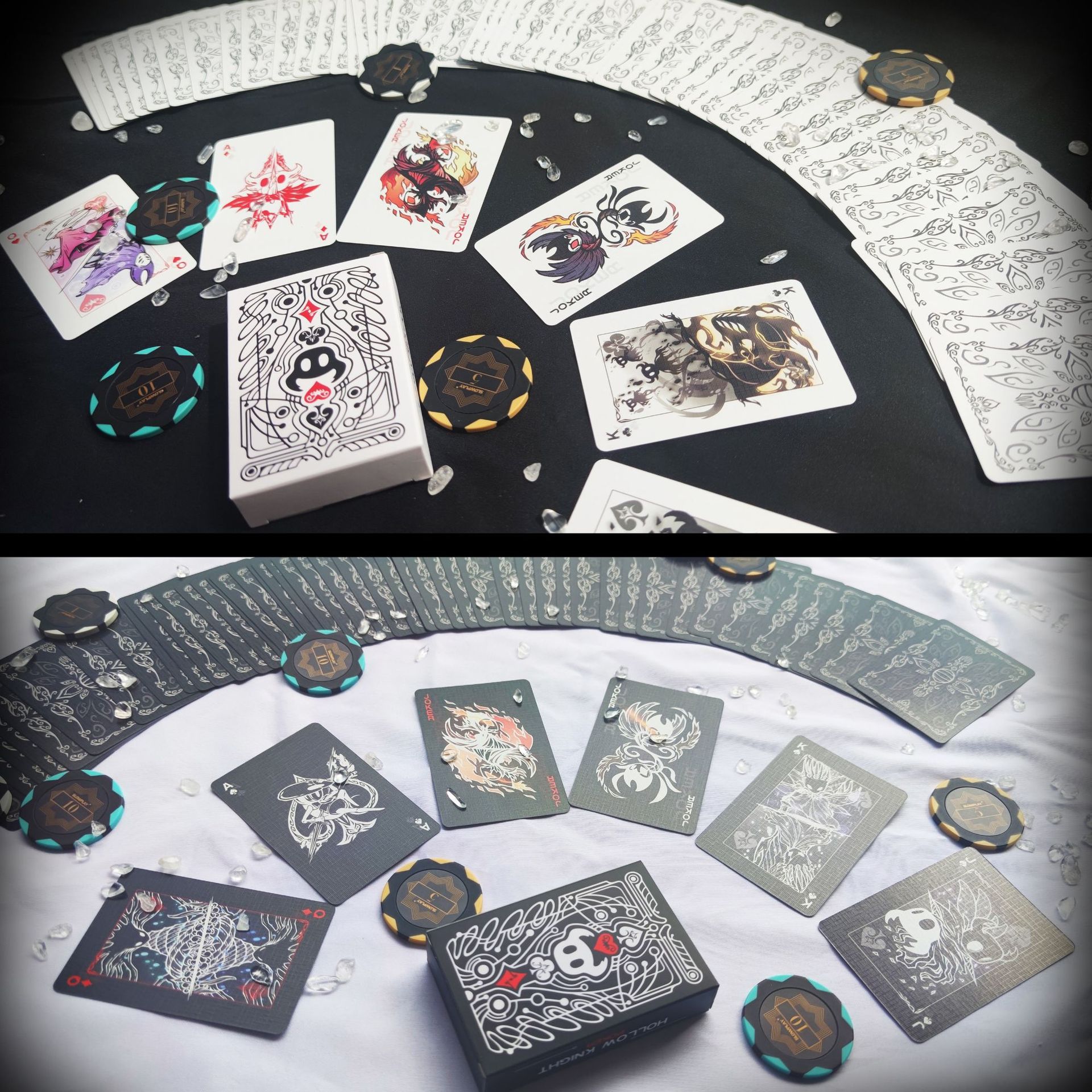 AliExpress Hollow Knight Poker Card Set - Portable Black White Playing Cards Creative Gift, view 3
