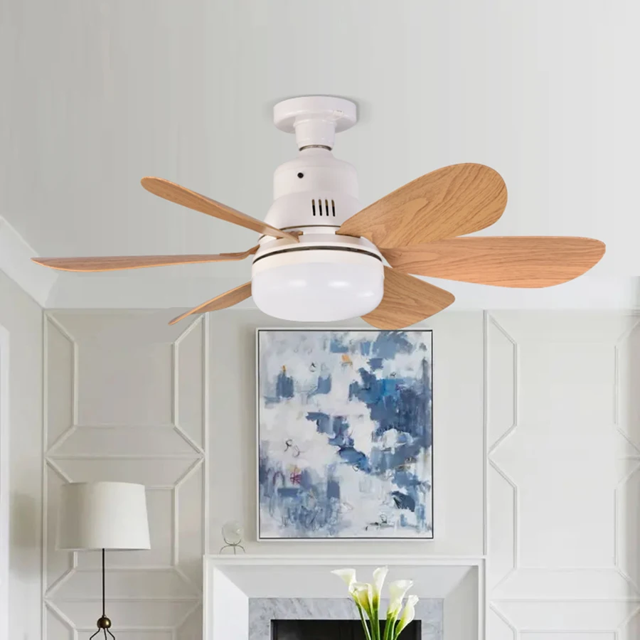 AliExpress Home E26 E27 LED Ceiling Fan Light Wireless Remote Control with Stepless Dimming Night Lights Smart Fan for Room Office Study