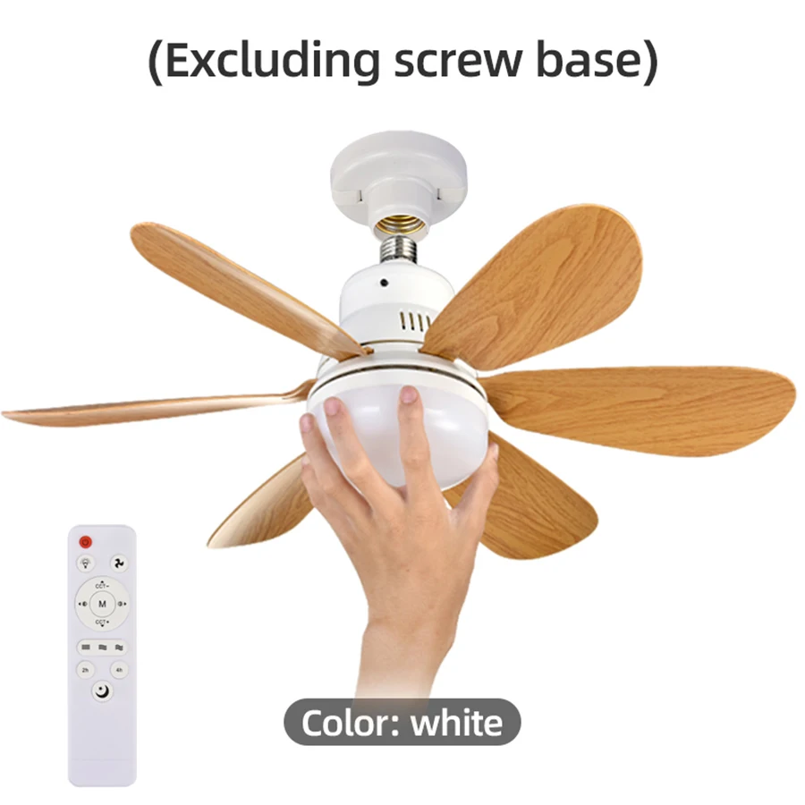 AliExpress Home E26 E27 LED Ceiling Fan Light Wireless Remote Control with Stepless Dimming Night Lights Smart Fan for Room Office Study, view 2