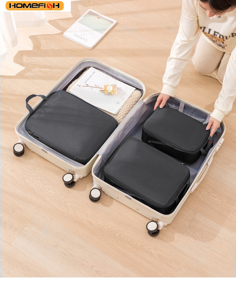 AliExpress HOMEFISH 3-Piece Compressible Travel Storage Bags, view 3