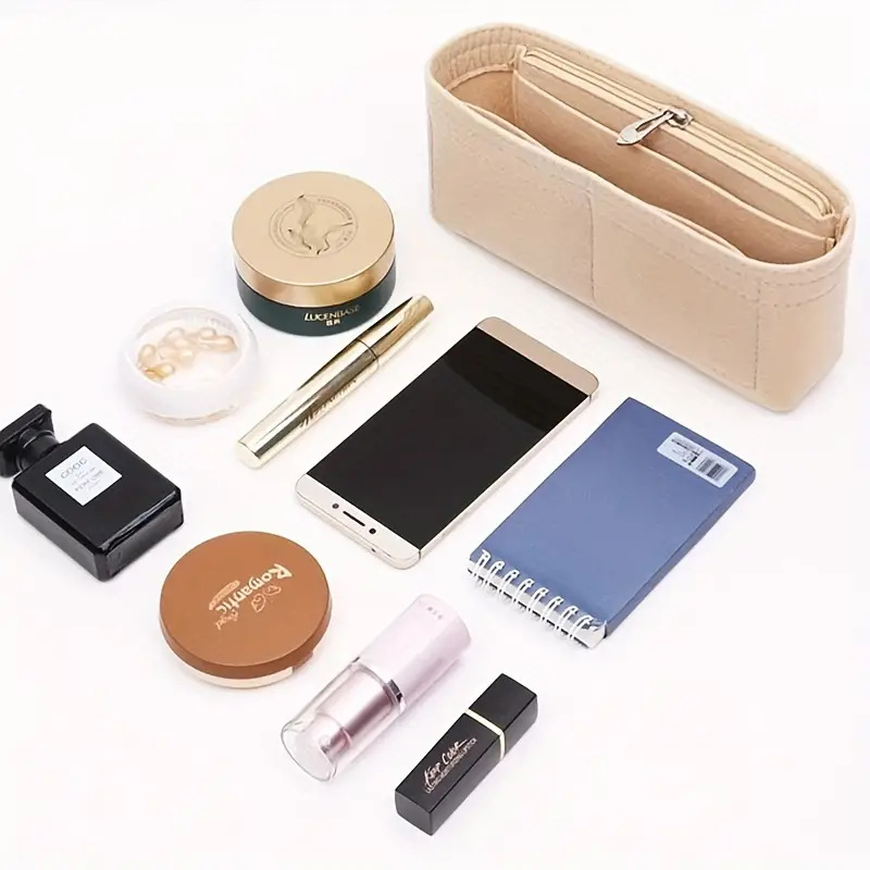 AliExpress Homefish Felt Bag Insert Organizer Makeup Liner For Women Handbag Cosmetic Bag Portable Inner Purse Storage Organizer, view 4