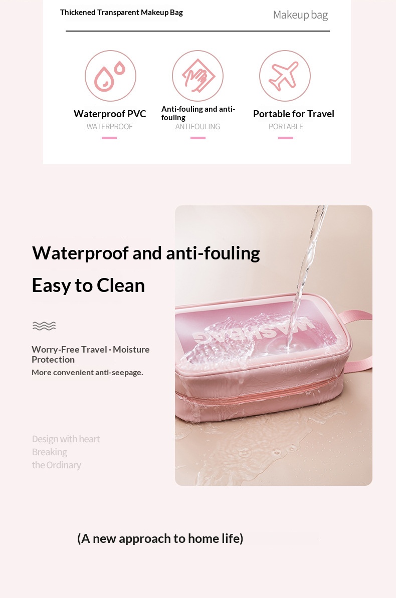AliExpress Homefish Frosted PVC Waterproof Cosmetic Bag, view 4
