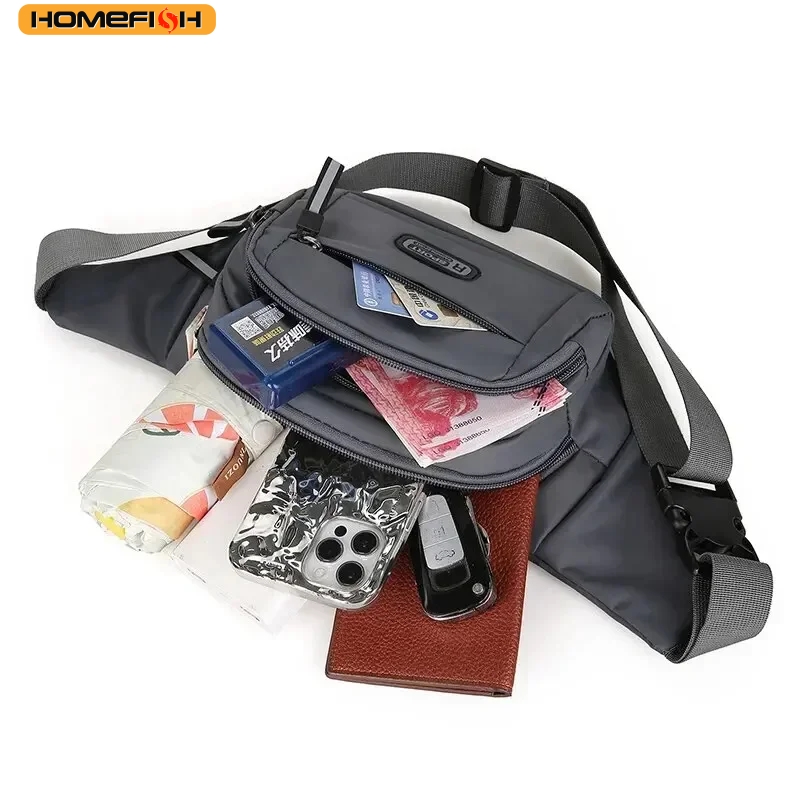 AliExpress HOMEFISH Men Canvas Fit Waistpack Mobile Fanny Waist Packs Men's Sports Outdoor Leisure Running Anti Theft Ultra Thin Invisible, view 3