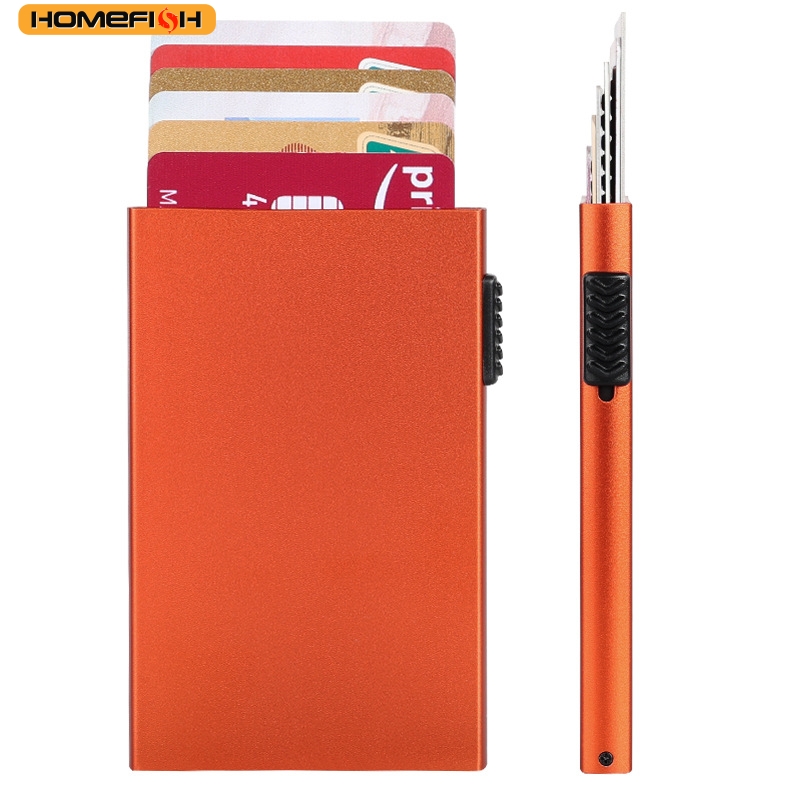 AliExpress HOMEFISH Portable Metal Card Holder, Slim Mini Wallet, Simple Coin Purse for Men and Women, view 2