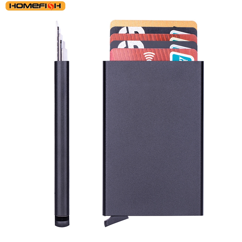 AliExpress HOMEFISH Portable Metal Card Holder, Slim Mini Wallet, Simple Coin Purse for Men and Women, view 3