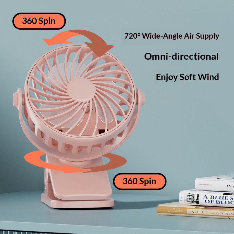 AliExpress HOMEFISH Portable Rechargeable Clip Fan 720° Rotatable Hanging Fan with Night Light Air Cooler for Outdoor Camping Ventilador, view 4