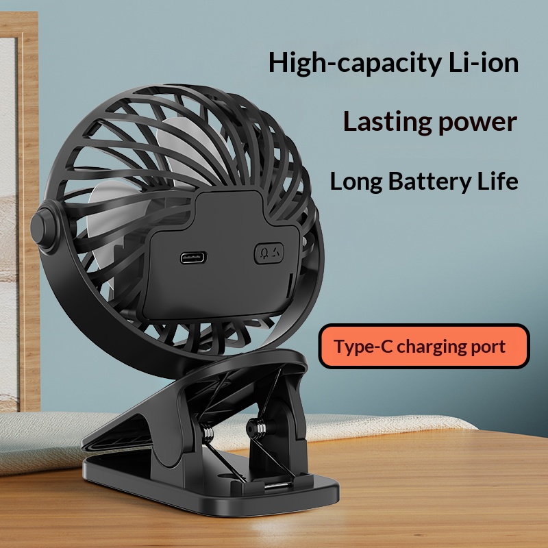 AliExpress HOMEFISH Portable Rechargeable Clip Fan 720° Rotatable Hanging Fan with Night Light Air Cooler for Outdoor Camping Ventilador, view 5