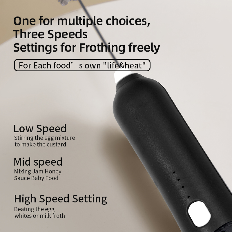 AliExpress HOT Electric Milk Frother + Egg Beater Wireless Type-C Charging 3 Speeds Mini Handheld Foam Maker Coffee Whisk Cooking Tools, view 5