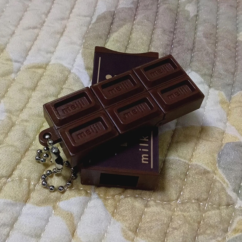 AliExpress Hot Japanese Style Simulated Meiji Chocolate Fidget Toy Bendable Snap Stress Relief Keychain Pendant Creative Gift S, view 6
