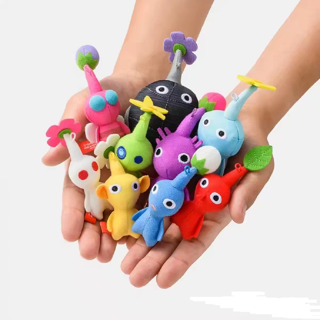 AliExpress Hot  Mini Plush Pikmin Doll Keychain Soft Stuffed Bag Charm Pendant Decoration Red Yellow Blue Multicolored Toys Hanging Gift, view 2