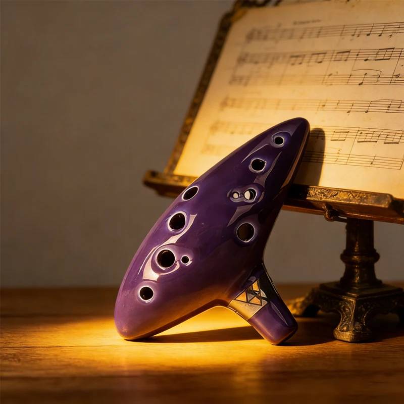 AliExpress Hot Ocarina Ceramic Legend Of 12 Tones Alto C Ceramic Ocarina Musical Instrument with Song Book Neck String Neck Cord, view 2