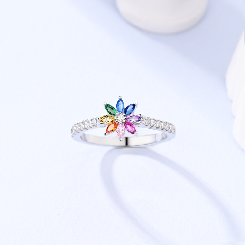 AliExpress 925 Silver Celtic Knot and Starry Flower Ring Set, view 4