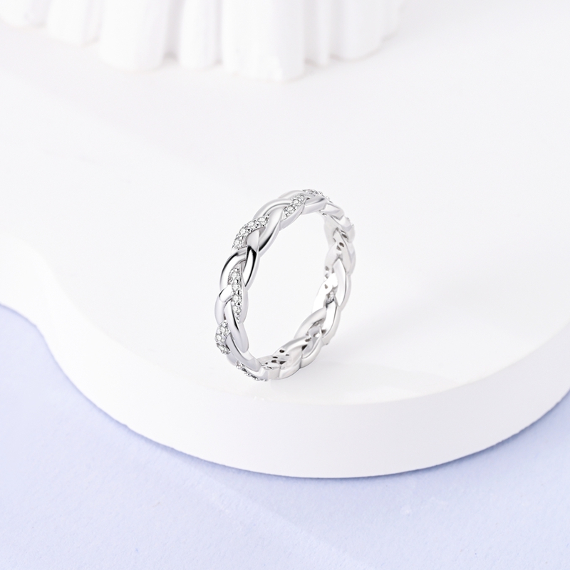 AliExpress 925 Silver Celtic Knot and Starry Flower Ring Set, view 5