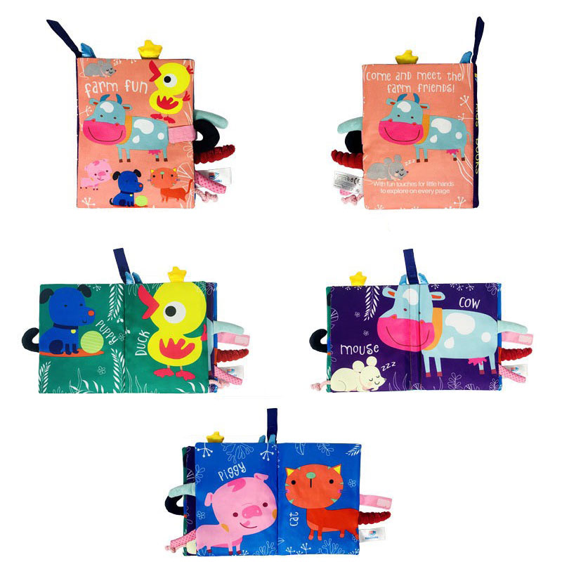 AliExpress Hot Sale 0-36Month Baby Early Learning Educate Toy Tail Cloth Book Parent-child Interactive Sound Paper Puzzle Cloth Book Rattle, view 6
