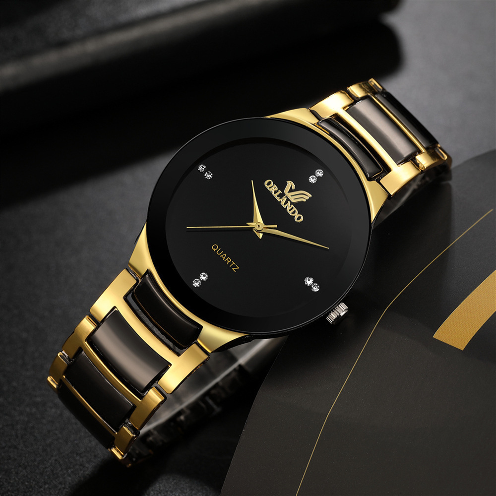 AliExpress Men's Business Quartz Watch with Black Dial