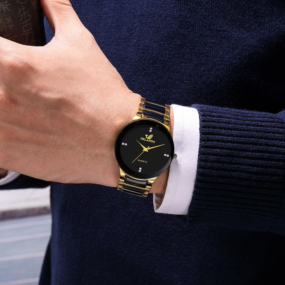 AliExpress Men's Business Quartz Watch with Black Dial, view 2