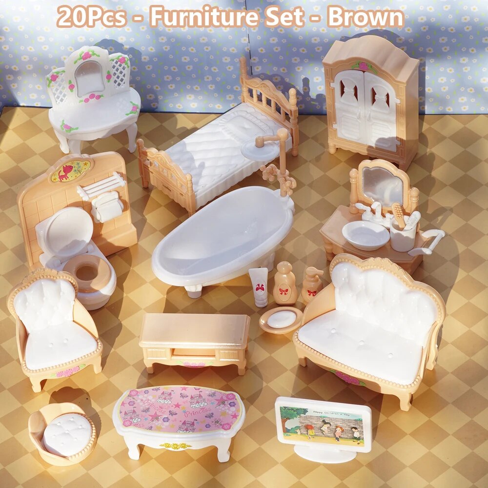 AliExpress Hot Sale Cute Kawaii Pink 10 Items/Lot Miniature Dollhouse Furniture Accessory Kids Toys Kitchen Cooking Things For Girl Gifts, view 5