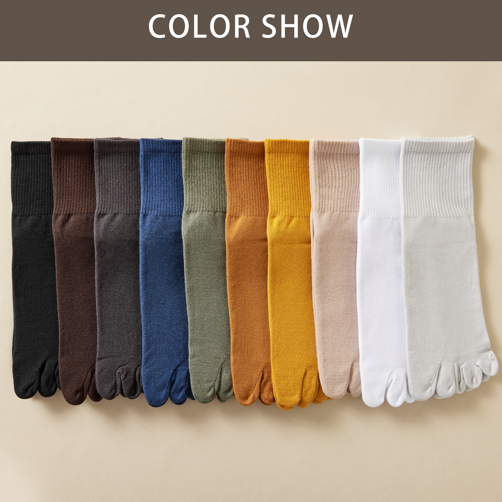 AliExpress Hot Sale Men's Cotton Toe Socks Moisture-Wicking Odor Control Seamless Toe Design Long Crew Socks for Sports Daily Wear, view 3