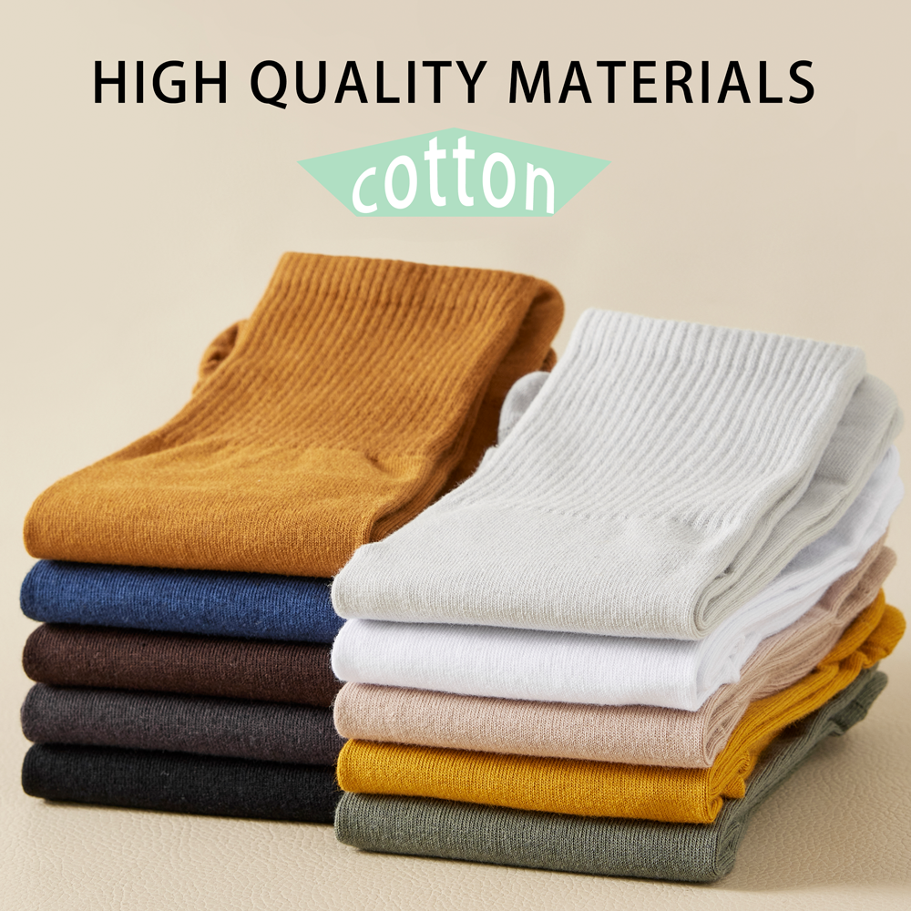 AliExpress Hot Sale Men's Cotton Toe Socks Moisture-Wicking Odor Control Seamless Toe Design Long Crew Socks for Sports Daily Wear, view 4