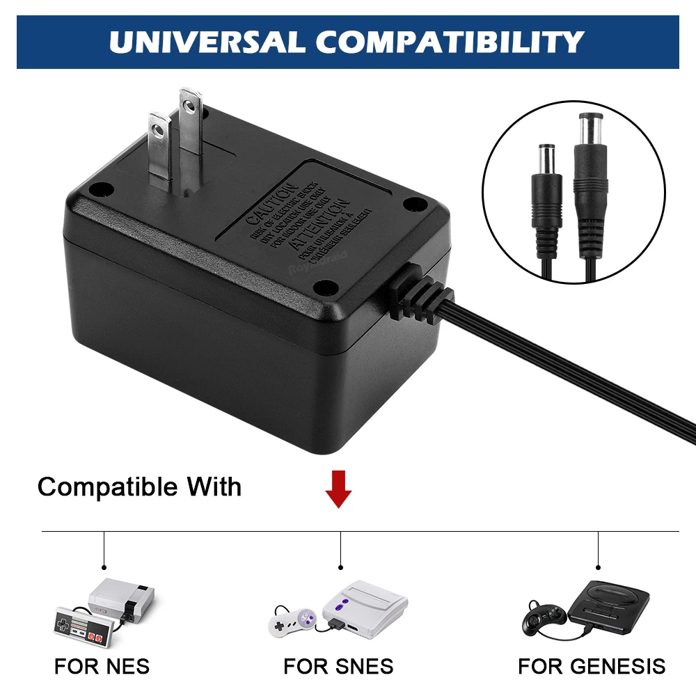 AliExpress Hot Sales NEW 3 in 1 US Plug AC Adapter 110-240V 60Hz Power Supply Charger for NES/SNES/SEGA Genesis with Package Dropshipping, view 6