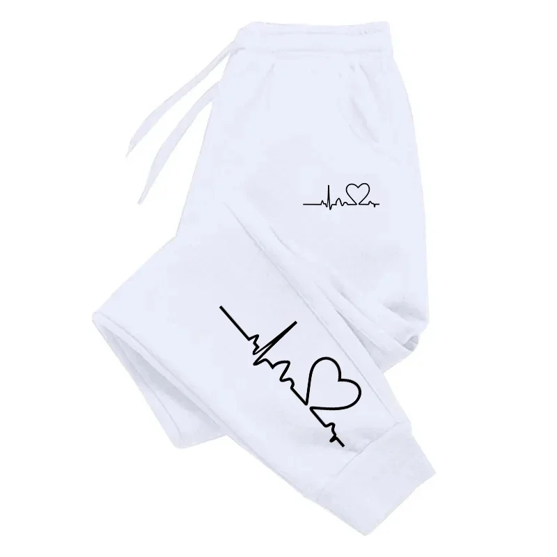 AliExpress Hot Sales Womens Sweatpants Daily Casual Pants High Quality Fitness Tracksuit Trousers Heart Print Street Sport Jogging Pants, view 3