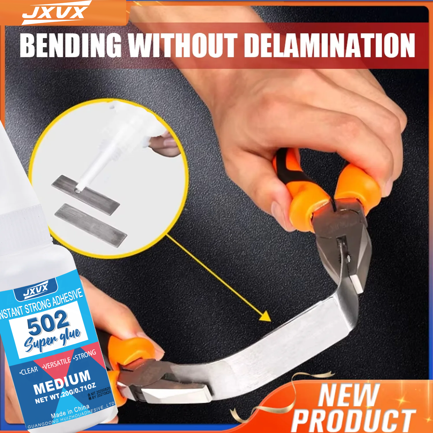 AliExpress Hot Sell 1-10Pcs 502 Super Instant Glue Quick Drying Multi-Purpose Cyanoacrylate Adhesive for Leather, Rubber, Wood, and Metal Strong Liquid Glue Insta Glue Tool Includes 20g Precision Dispenser, view 2
