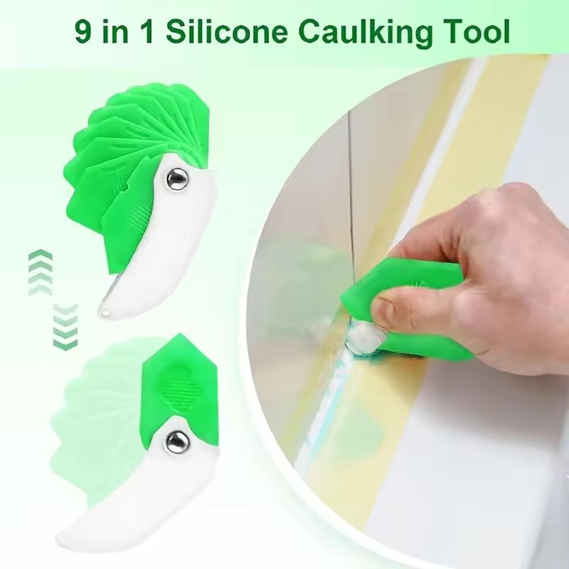 AliExpress Household 9 in 1 Silicone Caulking Tool Sealant Spreading Professional Tile Window Grout Edge Removal Joint Sealant Spatula, view 2