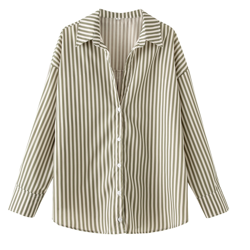 AliExpress HXAO 2025 Woman Blouses Long Stripe Shirts Women Spring Summer Long Sleeve Blue White Shirt Woman Large Tops Button Up Shirts, view 5