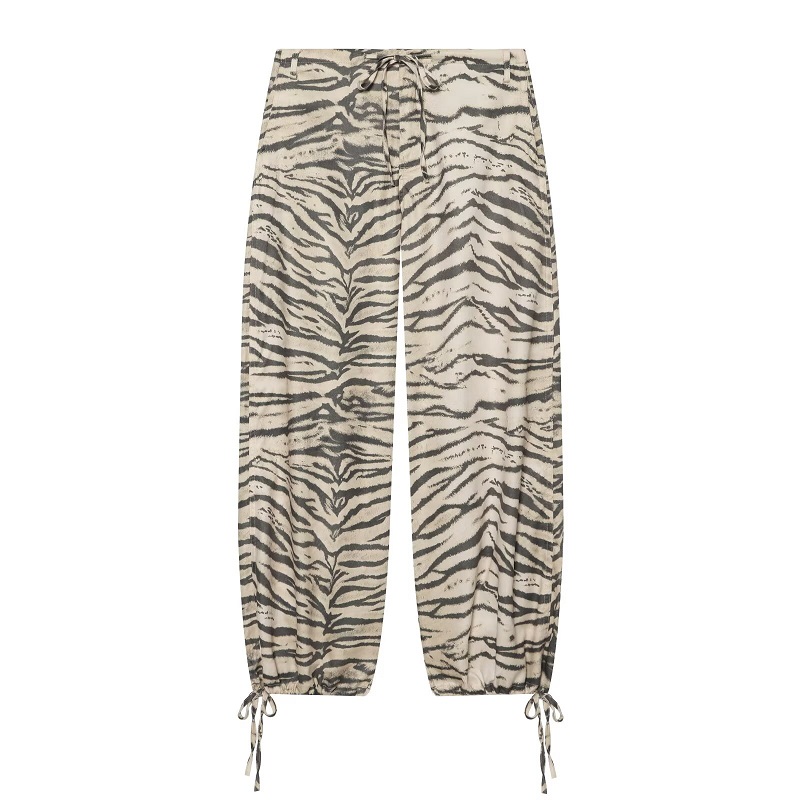 AliExpress HXAO Animal Print Pants For Woman Vintage Baggy Wide Pants Streetwear Lace Up Jogger Trousers Mid Waist Women's Palazzo Pants, view 3