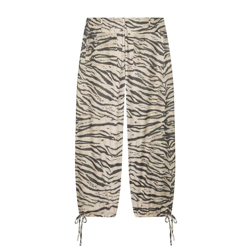AliExpress HXAO Animal Print Pants For Woman Vintage Baggy Wide Pants Streetwear Lace Up Jogger Trousers Mid Waist Women's Palazzo Pants, view 4